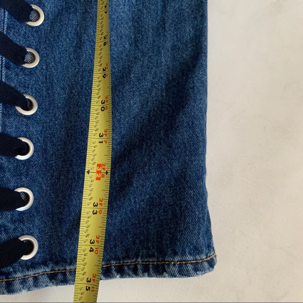 Veronica Beard Ines Girlfriend Style Lace Up Jeans - Picture 11 of 12